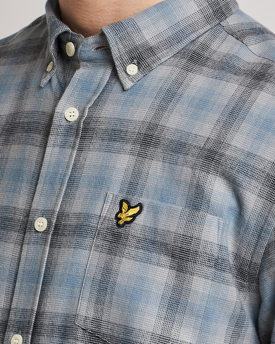 Herre | Skjorter | Lyle & Scott | Button Down Flannel Shirt Cold Grey