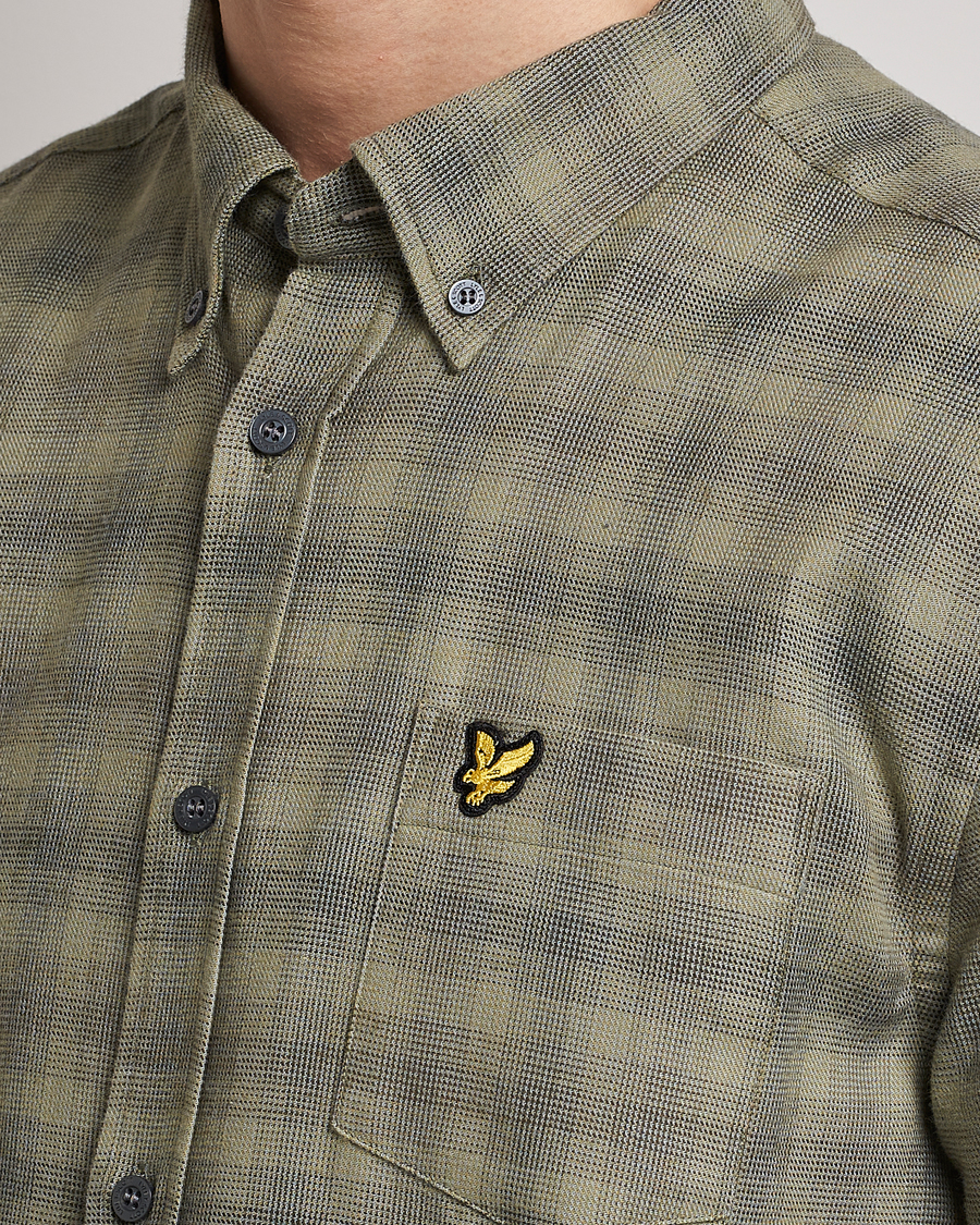 Herre | Skjorter | Lyle & Scott | Button Down Flannel Shirt Sea Weed