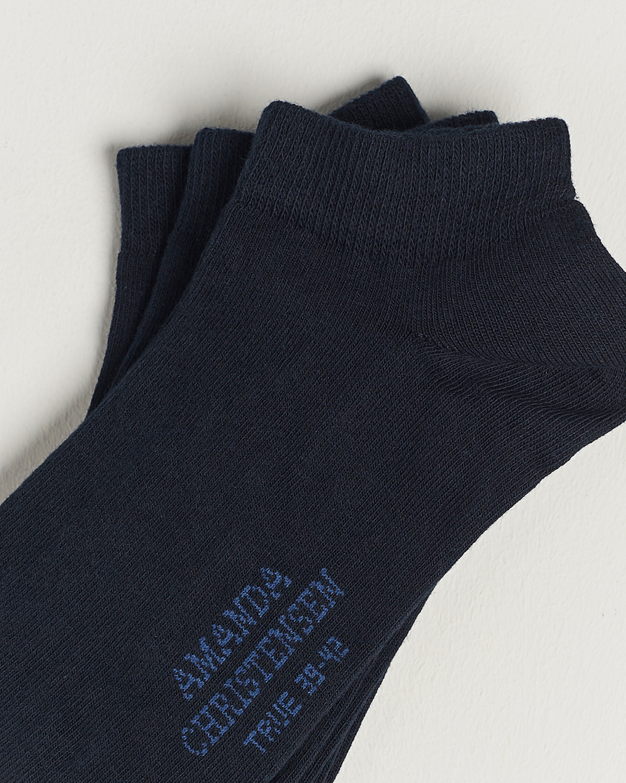 Herre | Tøj | Amanda Christensen | 3-Pack True Cotton Sneaker Socks Dark Navy