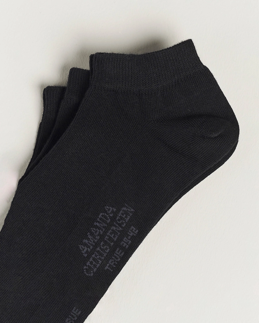 Herre | Undertøj | Amanda Christensen | 3-Pack True Cotton Sneaker Socks Black