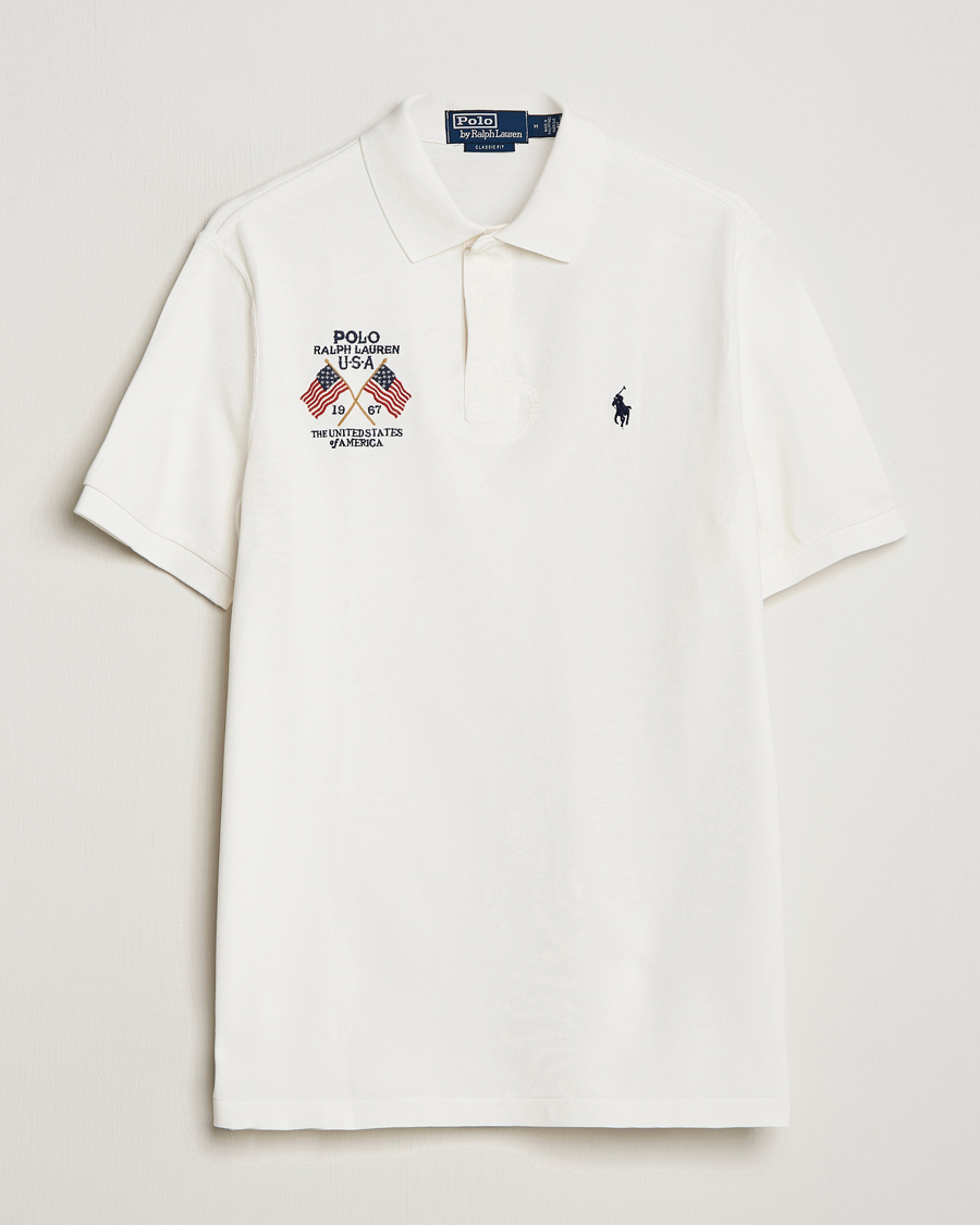 Herre | Polotrøjer | Polo Ralph Lauren | Classic Fit Flag Polo Nevis White