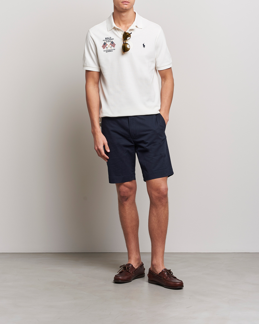Herre | Polotrøjer | Polo Ralph Lauren | Classic Fit Flag Polo Nevis White