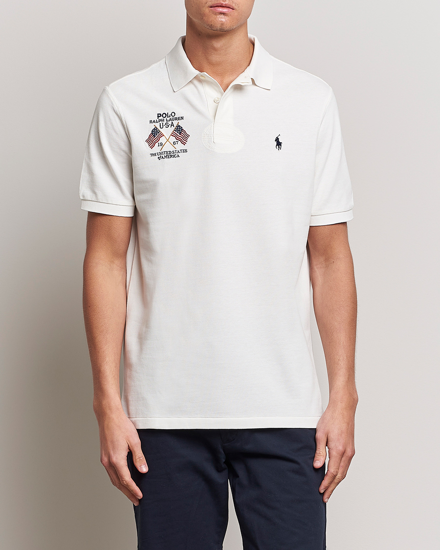 Herre | Polotrøjer | Polo Ralph Lauren | Classic Fit Flag Polo Nevis White