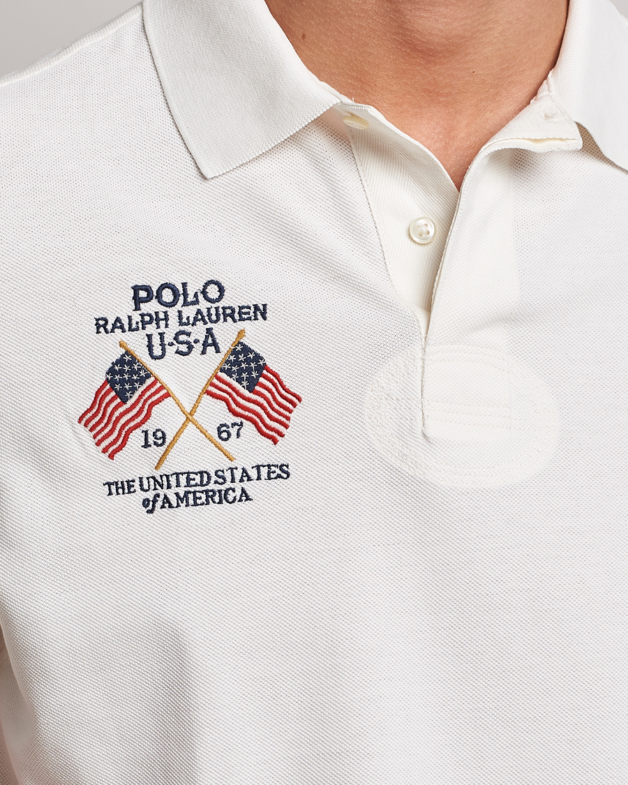 Herre | Polotrøjer | Polo Ralph Lauren | Classic Fit Flag Polo Nevis White