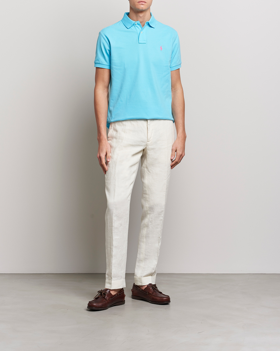 Herre | Polotrøjer | Polo Ralph Lauren | Custom Slim Fit Polo Turquoise Nova