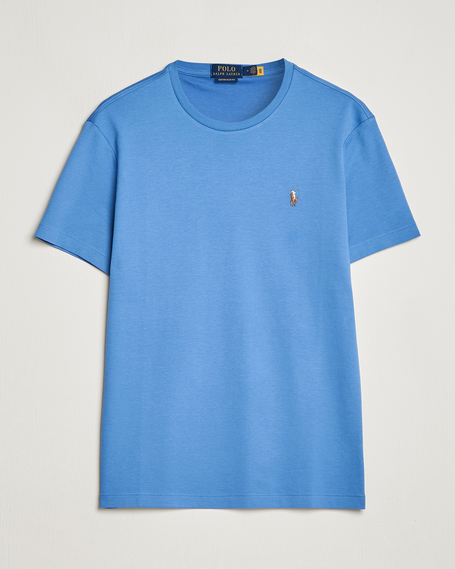 Herre | T-Shirts | Polo Ralph Lauren | Luxury Pima Cotton Crew Neck T-Shirt French Blue