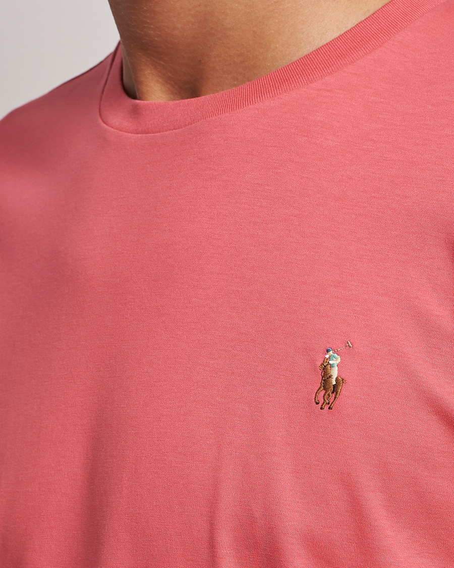 Herre | T-Shirts | Polo Ralph Lauren | Luxury Pima Cotton Crew Neck T-Shirt Red Sky
