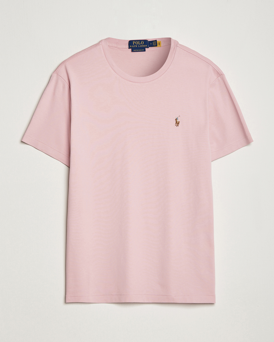 Herre | T-Shirts | Polo Ralph Lauren | Luxury Pima Cotton Crew Neck T-Shirt Chino Pink