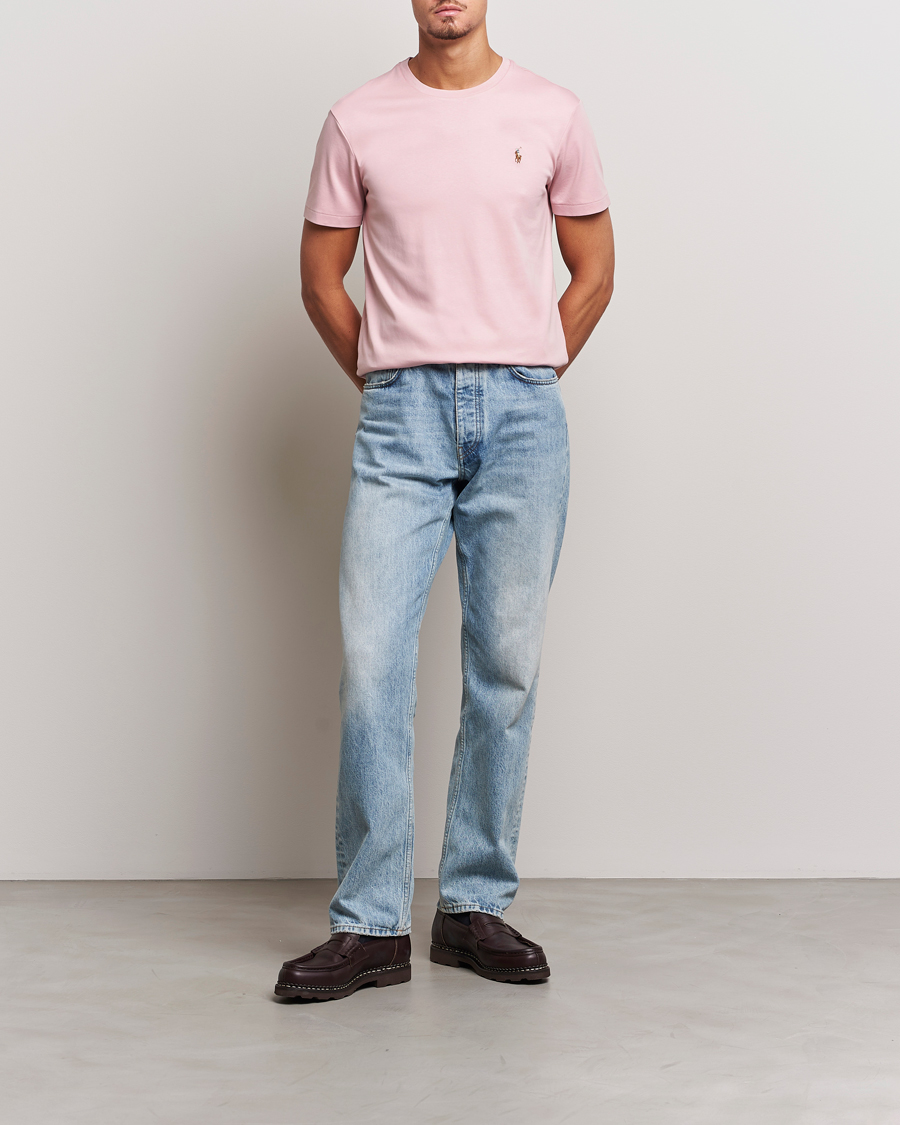 Herre | T-Shirts | Polo Ralph Lauren | Luxury Pima Cotton Crew Neck T-Shirt Chino Pink