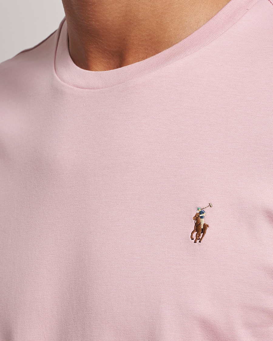 Herre | T-Shirts | Polo Ralph Lauren | Luxury Pima Cotton Crew Neck T-Shirt Chino Pink