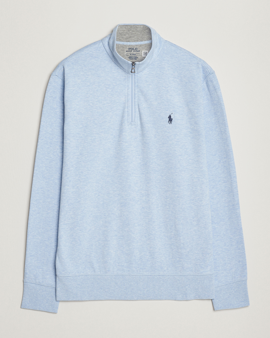 Herre | Trøjer | Polo Ralph Lauren | Tech Double Knit Half Zip Office Blue Heather