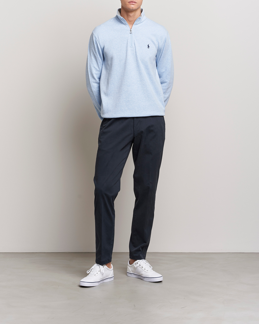 Herre | Trøjer | Polo Ralph Lauren | Tech Double Knit Half Zip Office Blue Heather