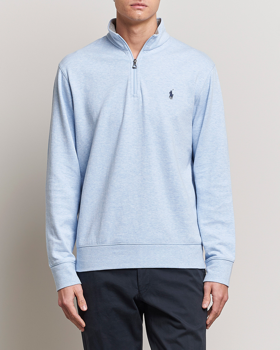 Herre | Trøjer | Polo Ralph Lauren | Tech Double Knit Half Zip Office Blue Heather