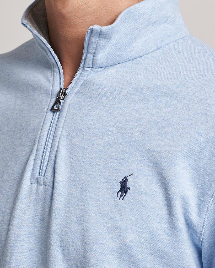 Herre | Trøjer | Polo Ralph Lauren | Tech Double Knit Half Zip Office Blue Heather
