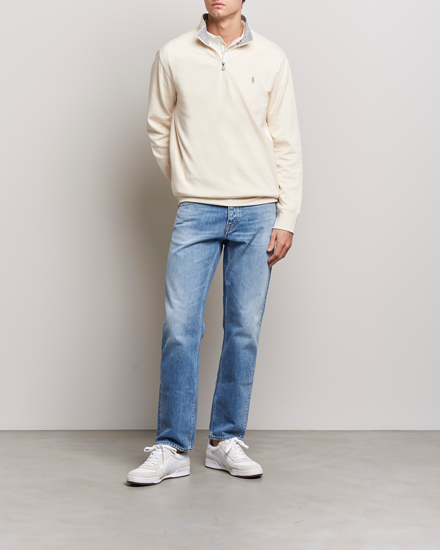 Herre | Trøjer | Polo Ralph Lauren | Tech Double Knit Half Zip Guide Cream