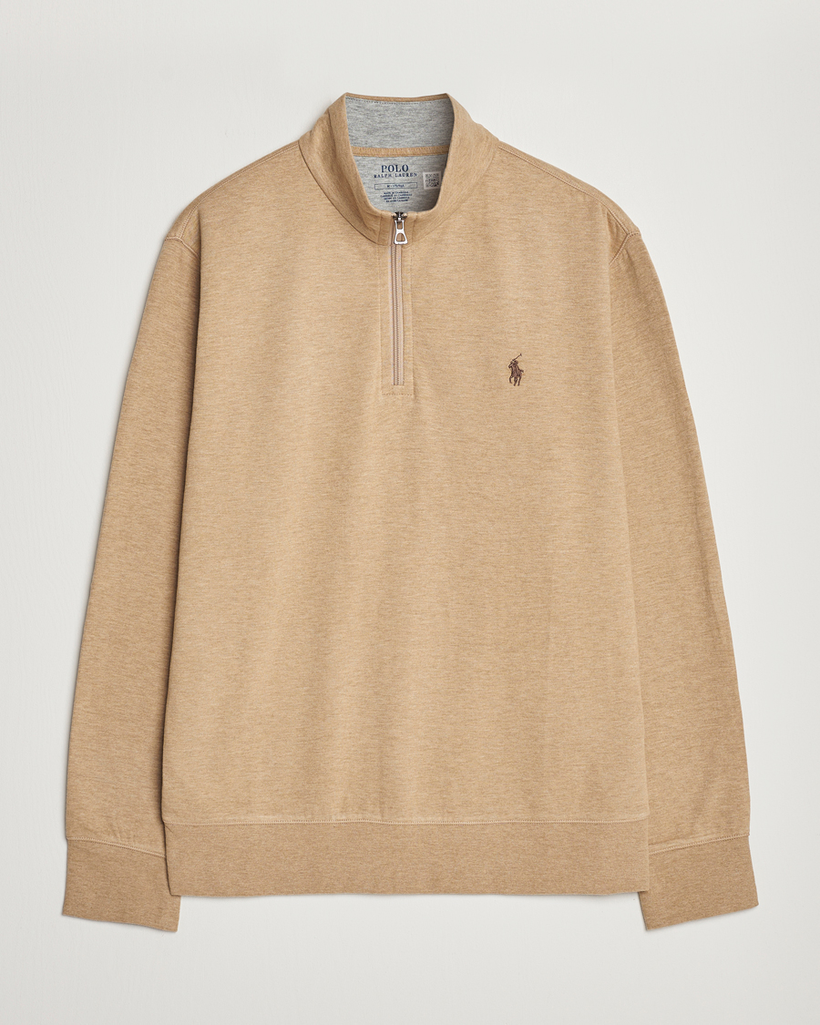 Herre | Trøjer | Polo Ralph Lauren | Tech Double Knit Half Zip Luxury Tan Heather