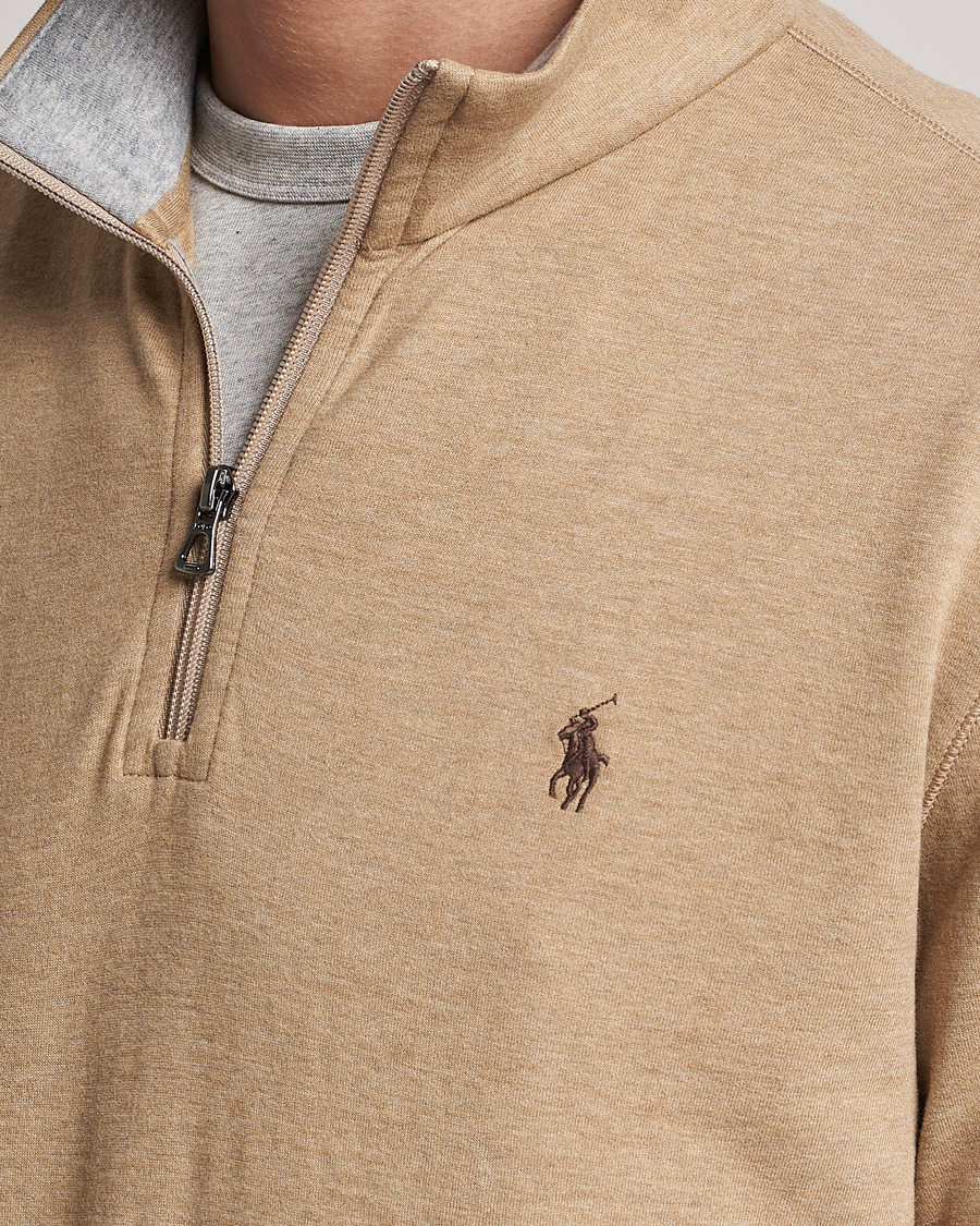 Herre | Trøjer | Polo Ralph Lauren | Tech Double Knit Half Zip Luxury Tan Heather