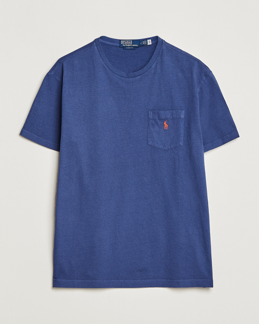 Herre | T-Shirts | Polo Ralph Lauren | Cotton/Linen Crew Neck T-Shirt Boathouse Navy