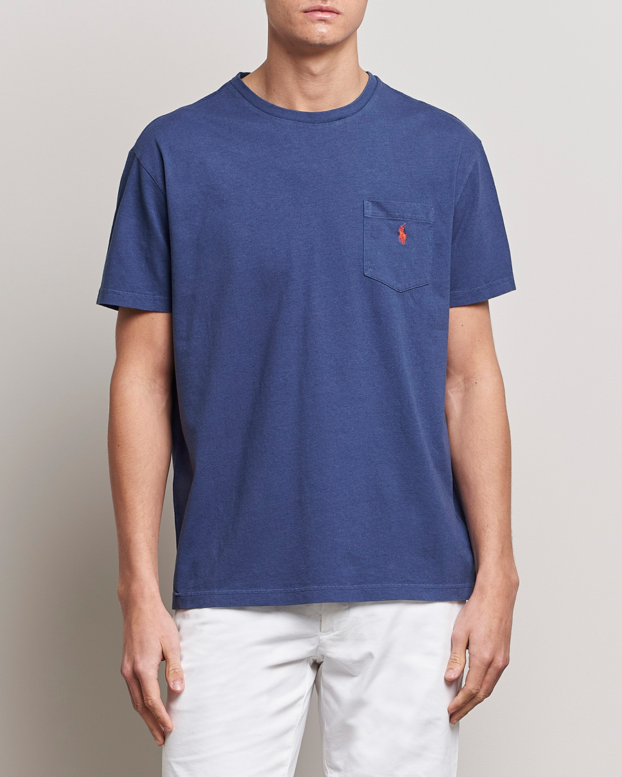 Herre | T-Shirts | Polo Ralph Lauren | Cotton/Linen Crew Neck T-Shirt Boathouse Navy