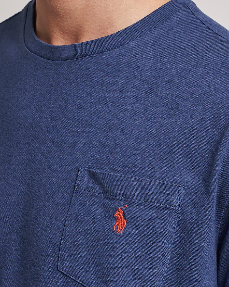 Herre | T-Shirts | Polo Ralph Lauren | Cotton/Linen Crew Neck T-Shirt Boathouse Navy