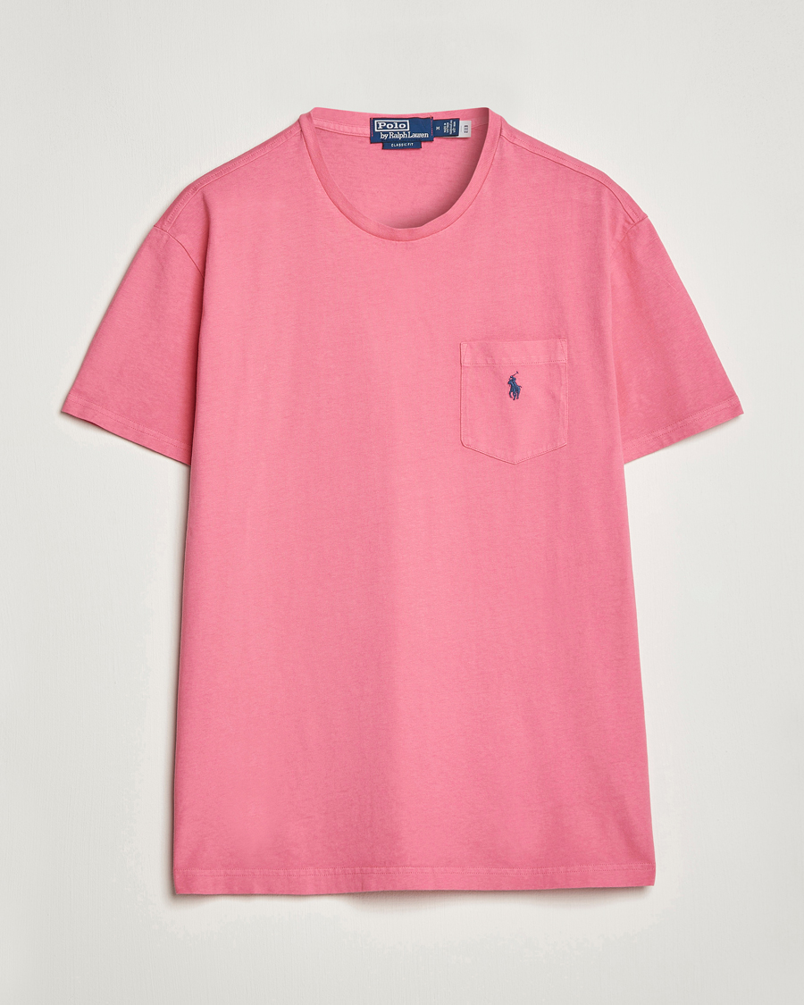 Herre | T-Shirts | Polo Ralph Lauren | Cotton/Linen Crew Neck T-Shirt Red Sky