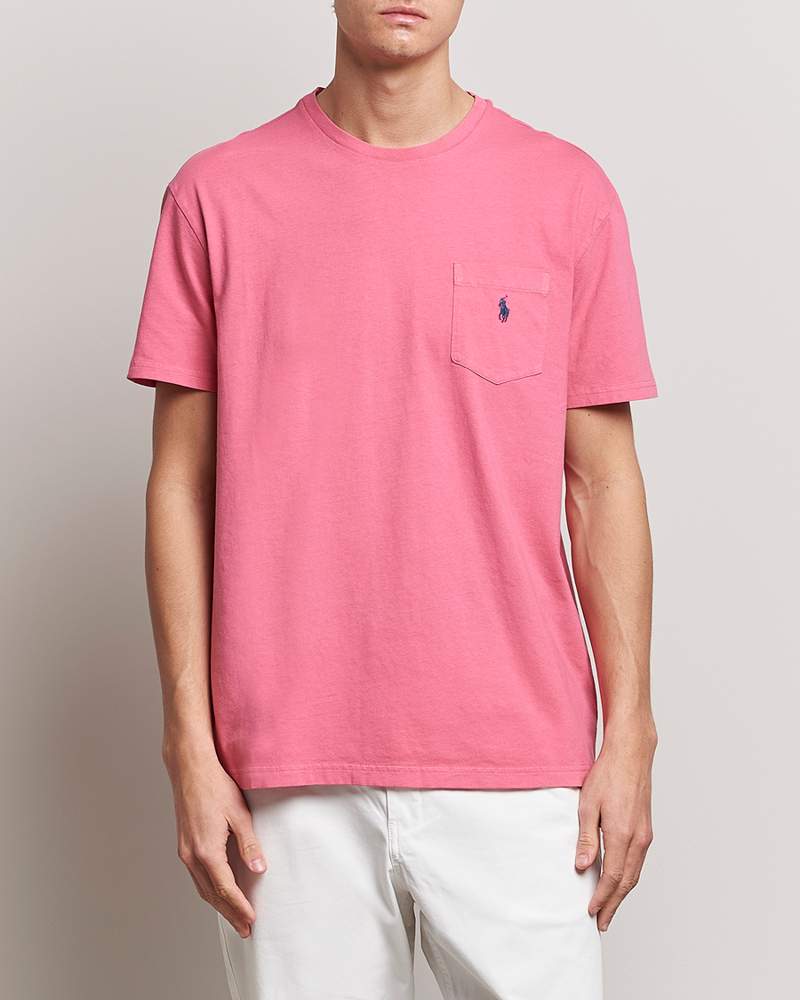 Herre | T-Shirts | Polo Ralph Lauren | Cotton/Linen Crew Neck T-Shirt Red Sky
