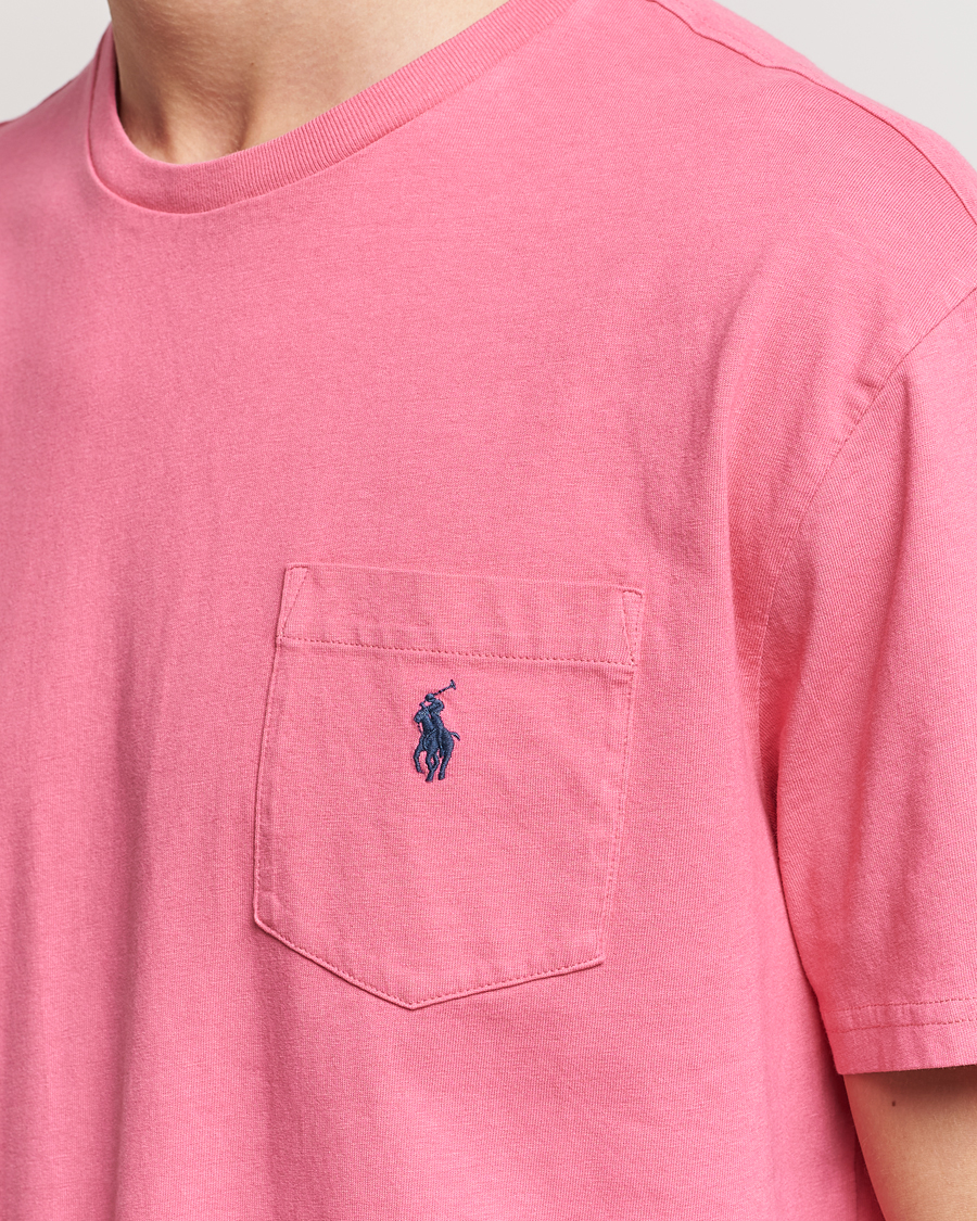 Herre | T-Shirts | Polo Ralph Lauren | Cotton/Linen Crew Neck T-Shirt Red Sky