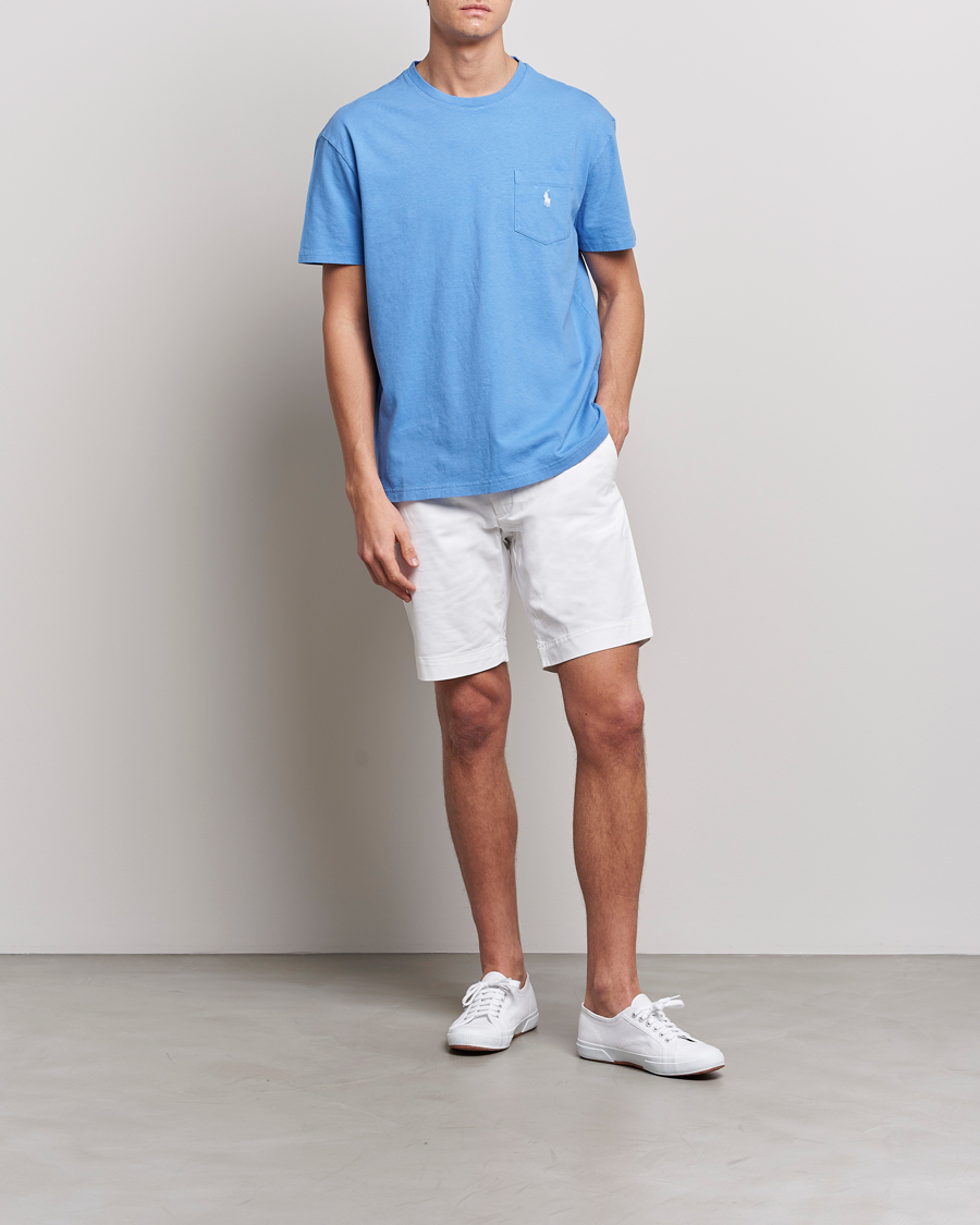 Herre | T-Shirts | Polo Ralph Lauren | Cotton/Linen Crew Neck T-Shirt Summer Blue