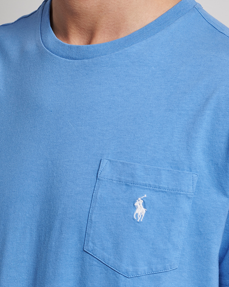 Herre | T-Shirts | Polo Ralph Lauren | Cotton/Linen Crew Neck T-Shirt Summer Blue