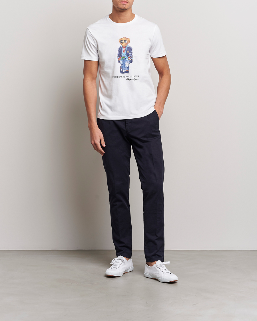 Herre | T-Shirts | Polo Ralph Lauren | Printed Regatta Bear Crew Neck T-Shirt White