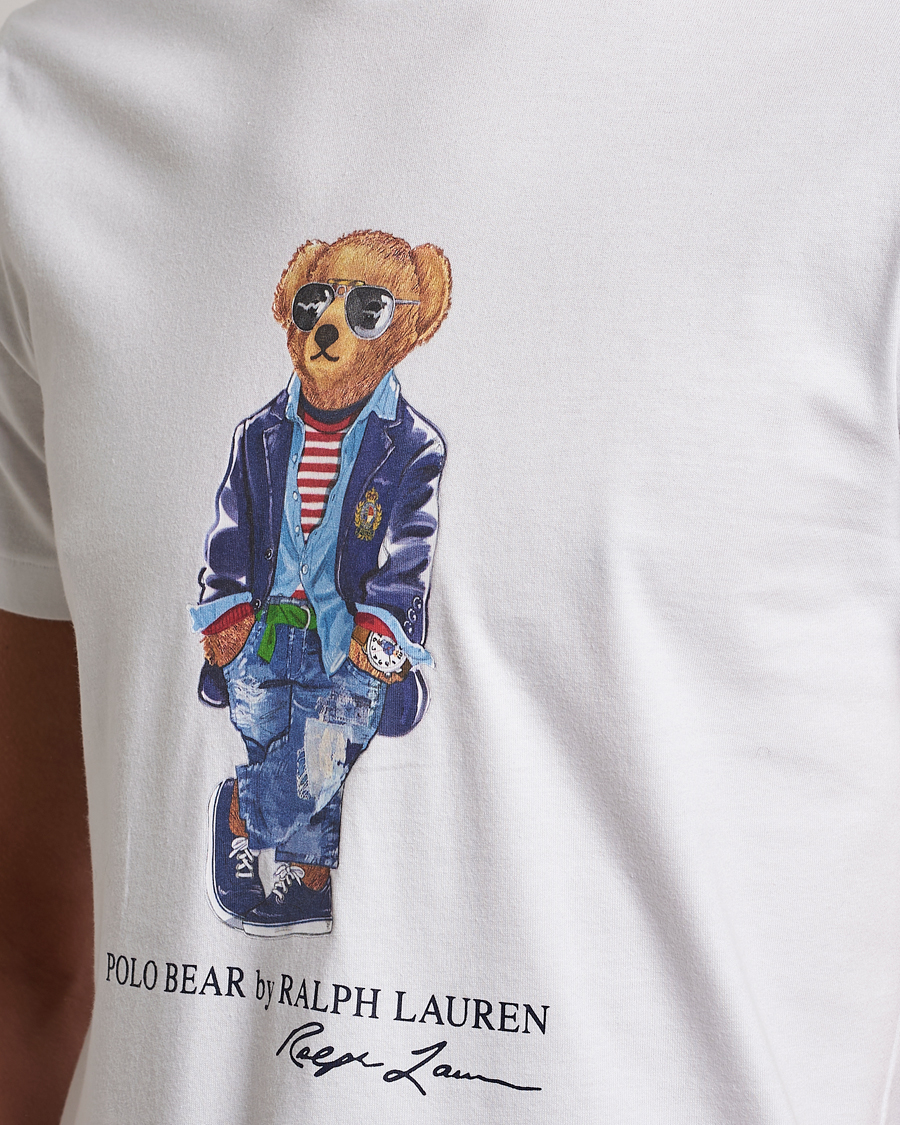 Herre | T-Shirts | Polo Ralph Lauren | Printed Regatta Bear Crew Neck T-Shirt White