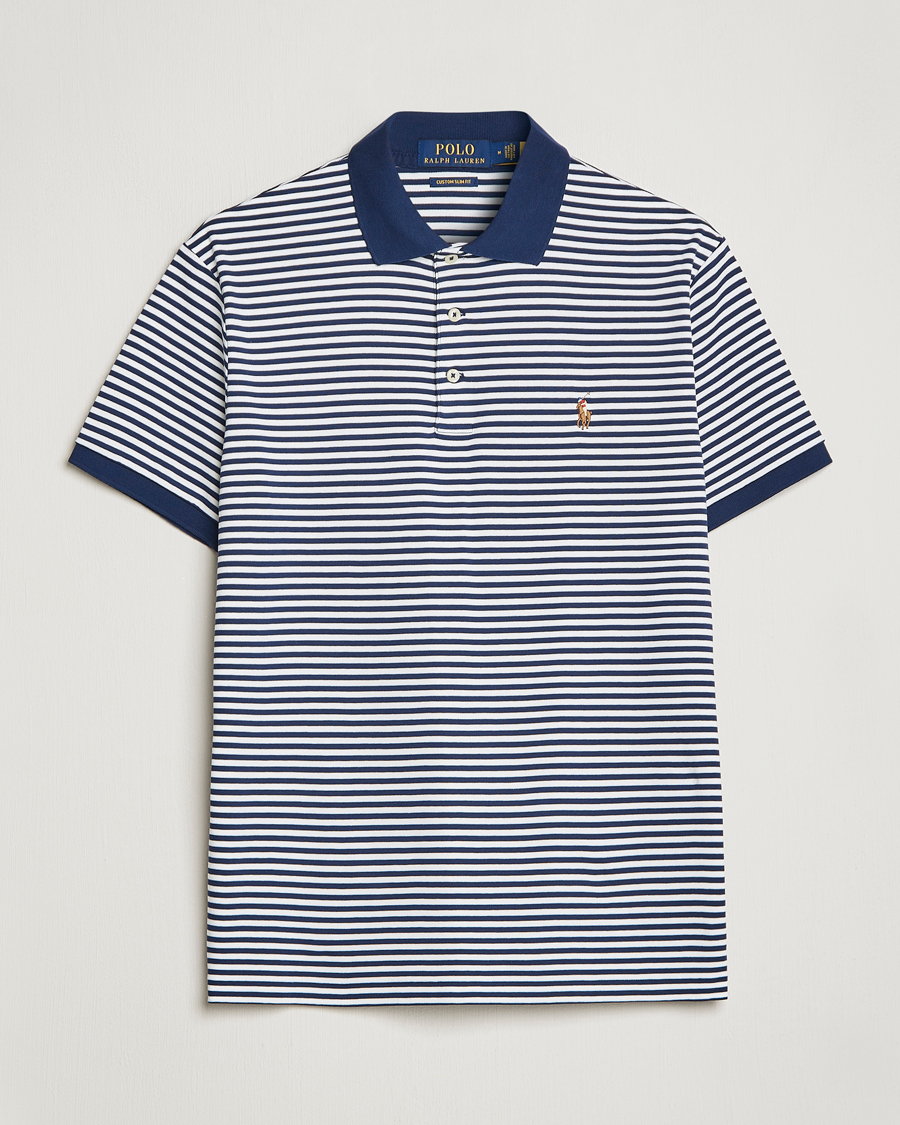 Herre | Polotrøjer | Polo Ralph Lauren | Luxury Pima Cotton Striped Polo French Navy/White