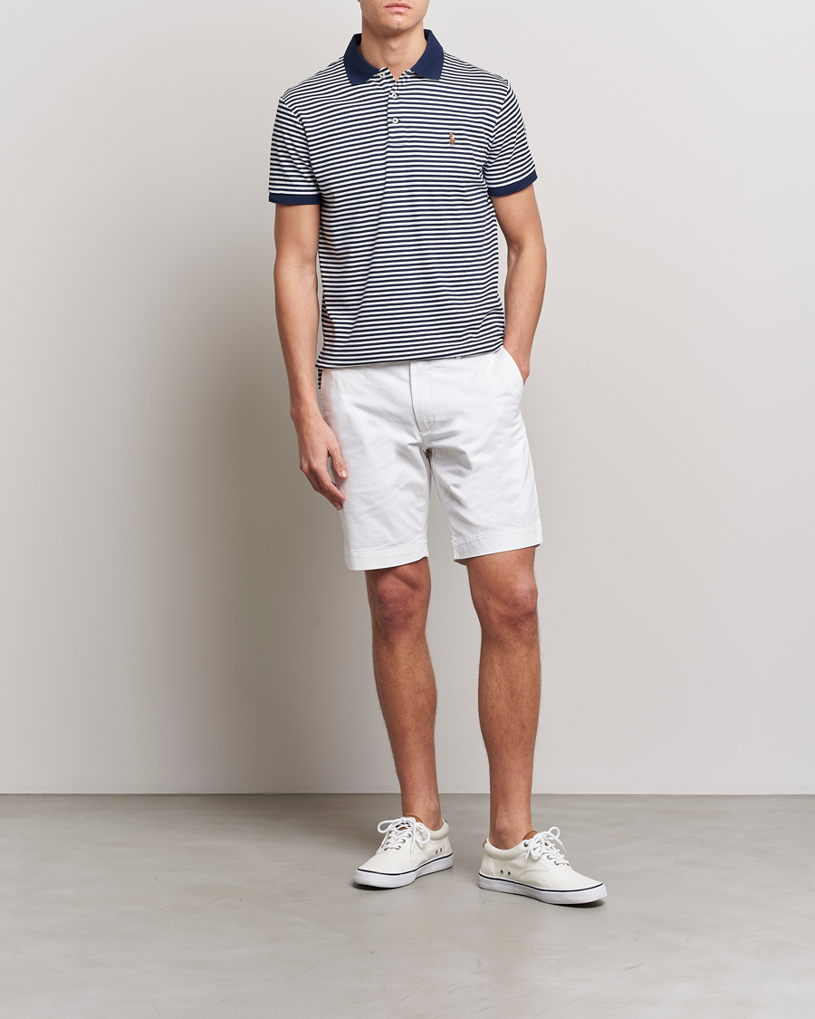 Herre | Polotrøjer | Polo Ralph Lauren | Luxury Pima Cotton Striped Polo French Navy/White