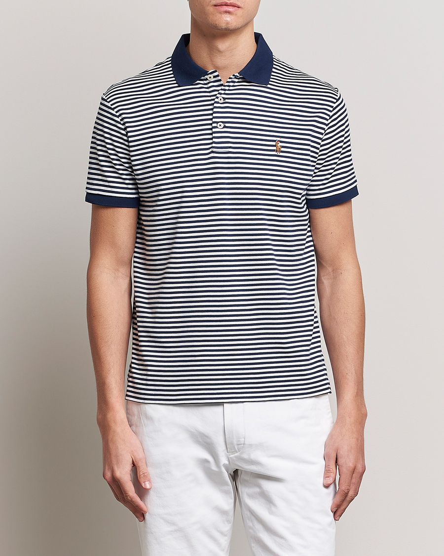 Herre | Polotrøjer | Polo Ralph Lauren | Luxury Pima Cotton Striped Polo French Navy/White