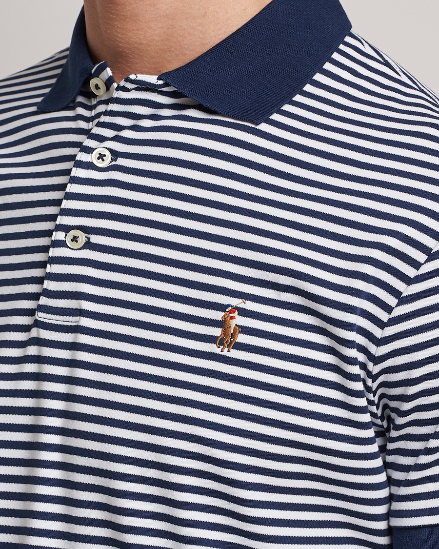 Herre | Polotrøjer | Polo Ralph Lauren | Luxury Pima Cotton Striped Polo French Navy/White