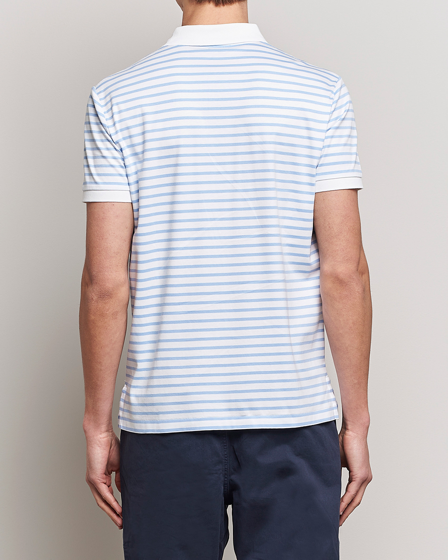 Herre | Polotrøjer | Polo Ralph Lauren | Luxury Pima Cotton Striped Polo White/Austin Blue