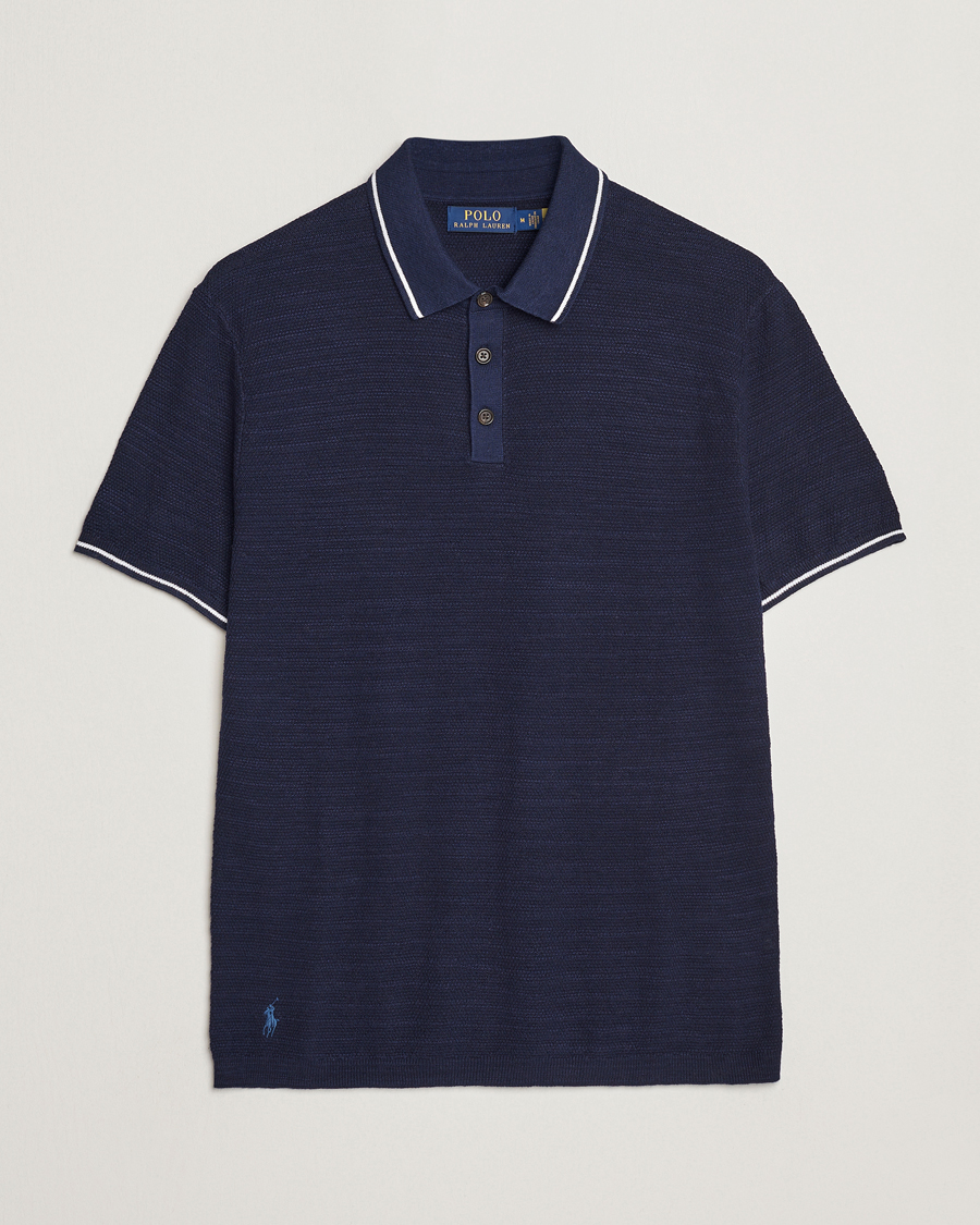 Herre | Polotrøjer | Polo Ralph Lauren | Cotton/Linen Textured Polo Bright Navy