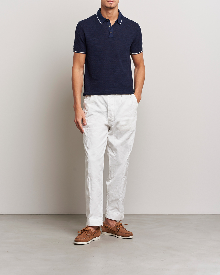 Herre | Polotrøjer | Polo Ralph Lauren | Cotton/Linen Textured Polo Bright Navy