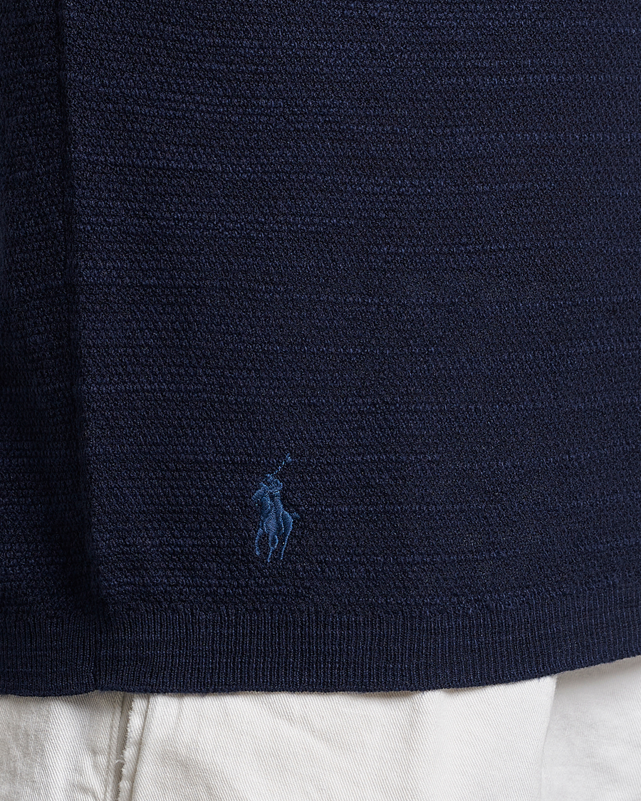 Herre | Polotrøjer | Polo Ralph Lauren | Cotton/Linen Textured Polo Bright Navy