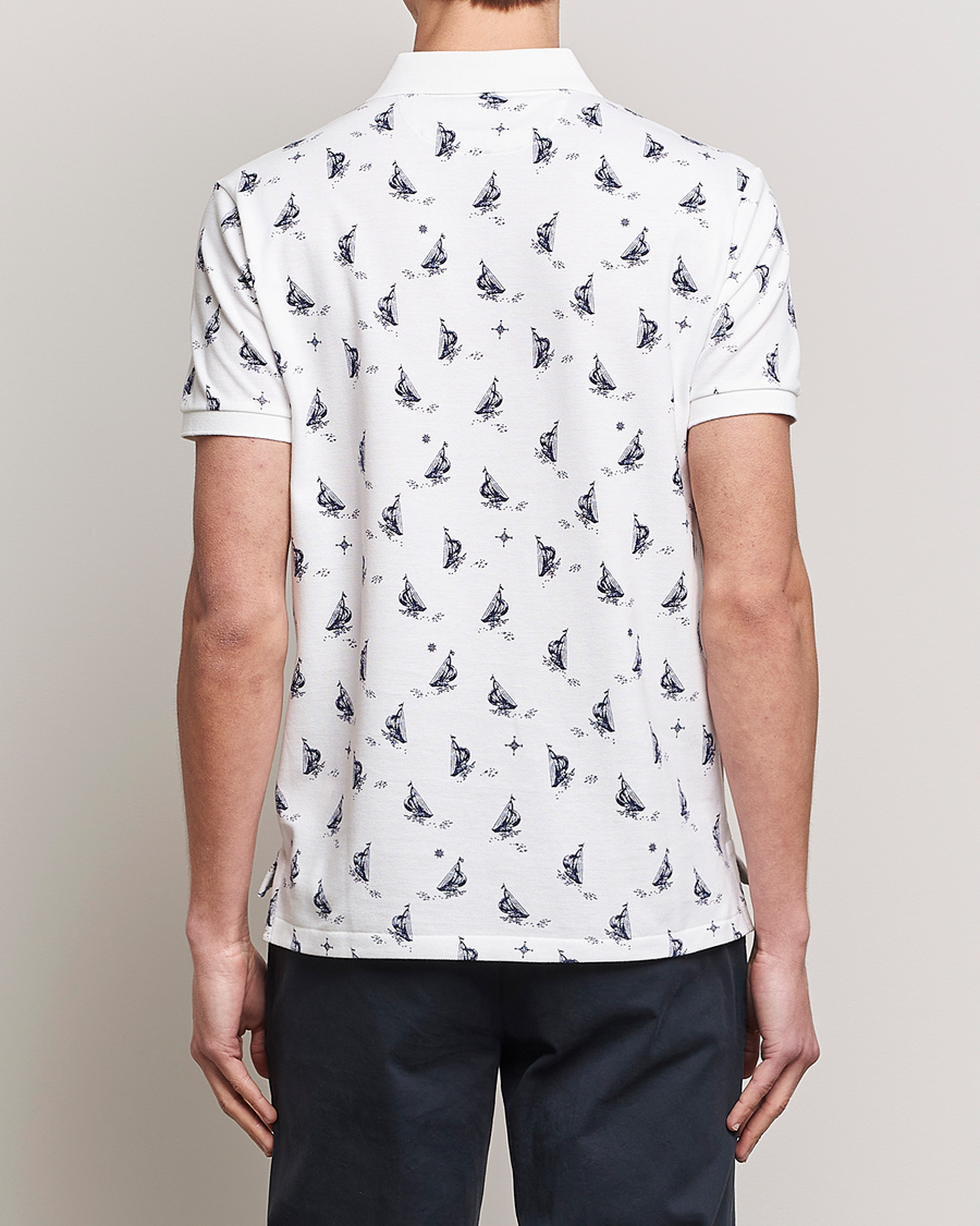 Herre | Polotrøjer | Polo Ralph Lauren | Custom Slim Fit Sailboats Polo White