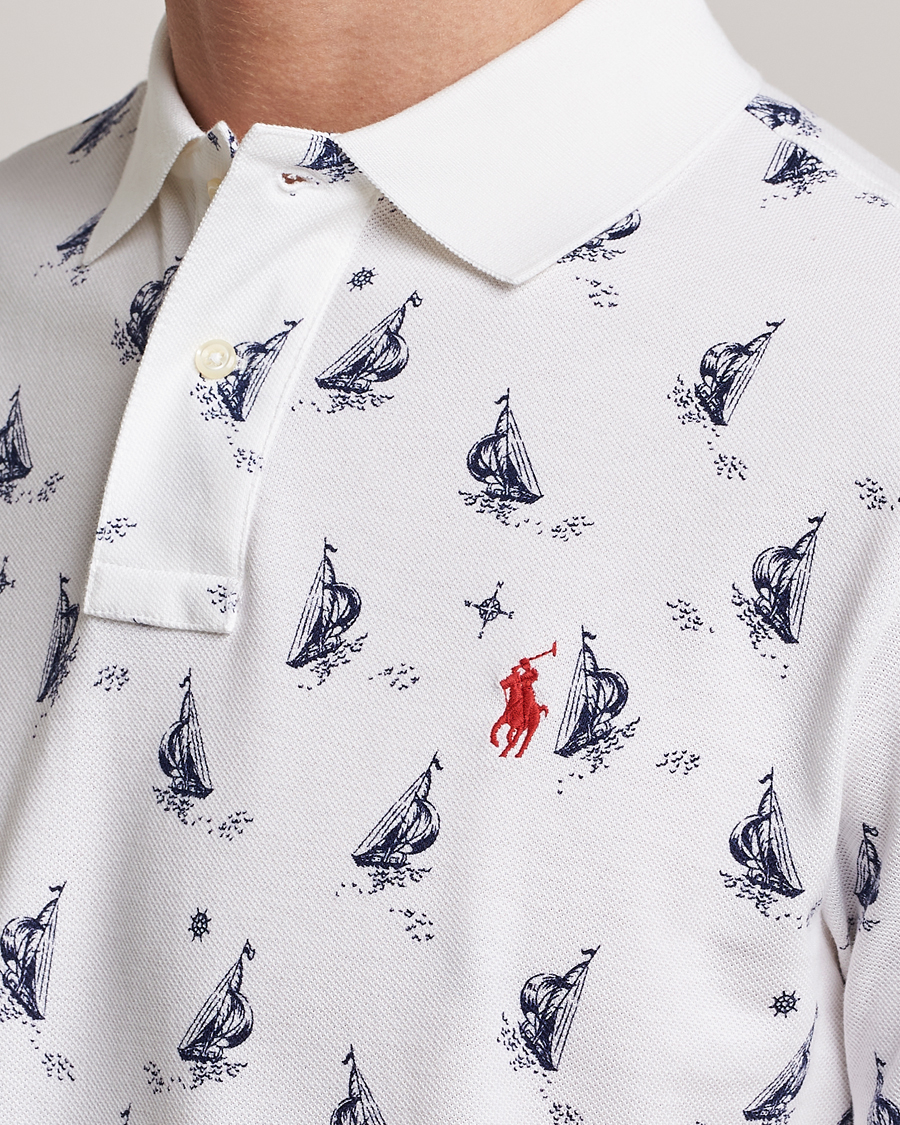 Herre | Polotrøjer | Polo Ralph Lauren | Custom Slim Fit Sailboats Polo White