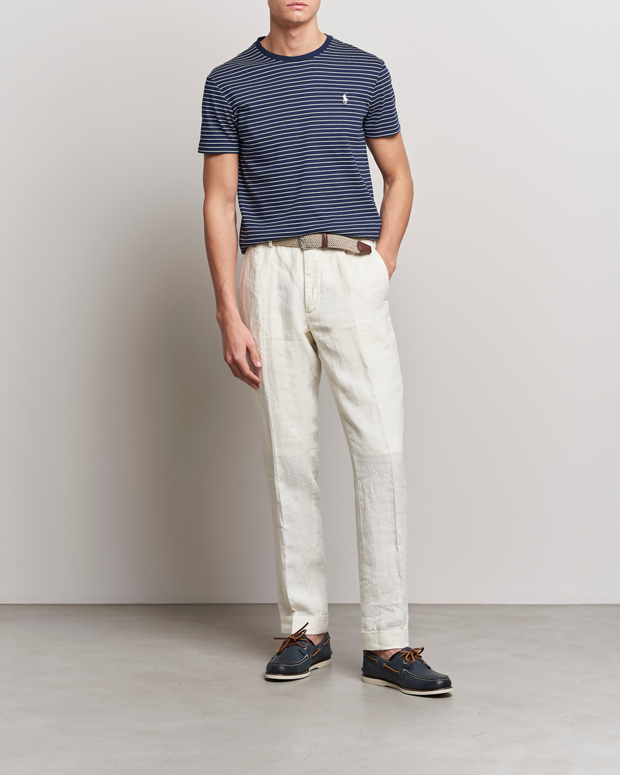 Herre | T-Shirts | Polo Ralph Lauren | Luxury Pima Cotton Striped T-shirt Navy/White