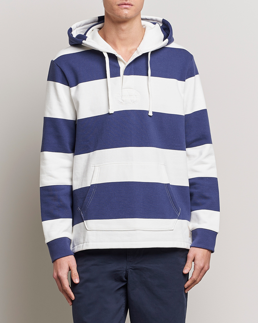 Herre | Trøjer | Polo Ralph Lauren | Jersey Blockstriped Hoodie Boat Navy/White