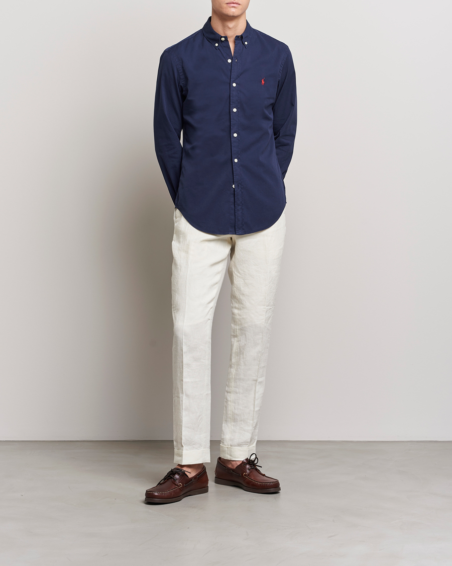 Herre | Skjorter | Polo Ralph Lauren | Slim Fit Twill Shirt Newport Navy
