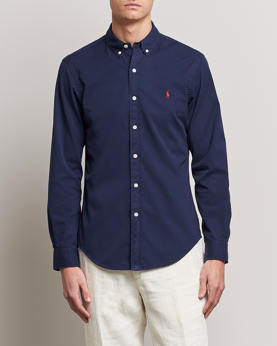Herre | Skjorter | Polo Ralph Lauren | Slim Fit Twill Shirt Newport Navy