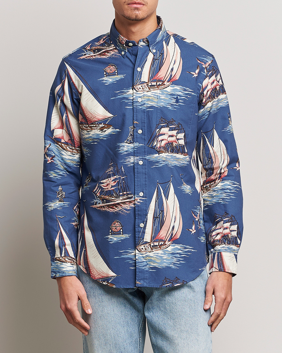 Herre | Kortærmede skjorter | Polo Ralph Lauren | Printed Regatta Oxford Shirt Blue