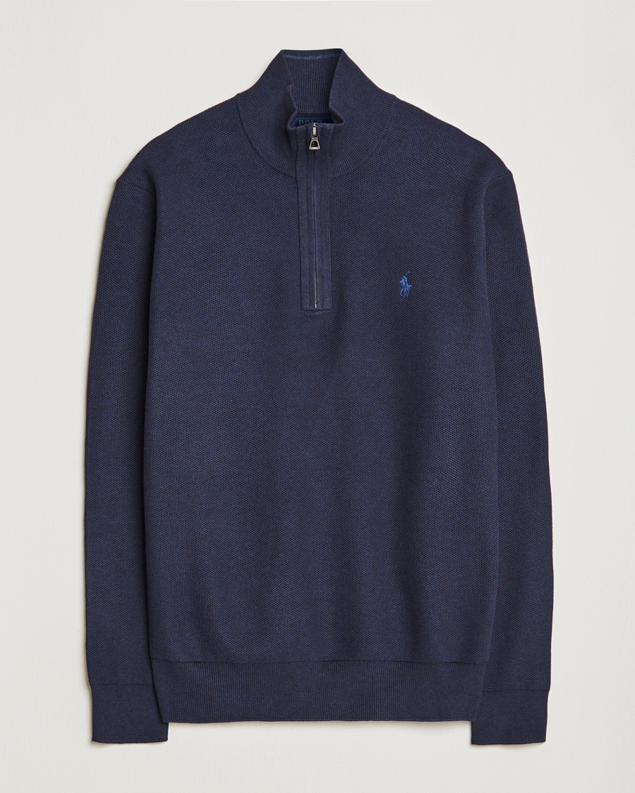 Herre | Trøjer | Polo Ralph Lauren | Textured Half-Zip Navy Heather