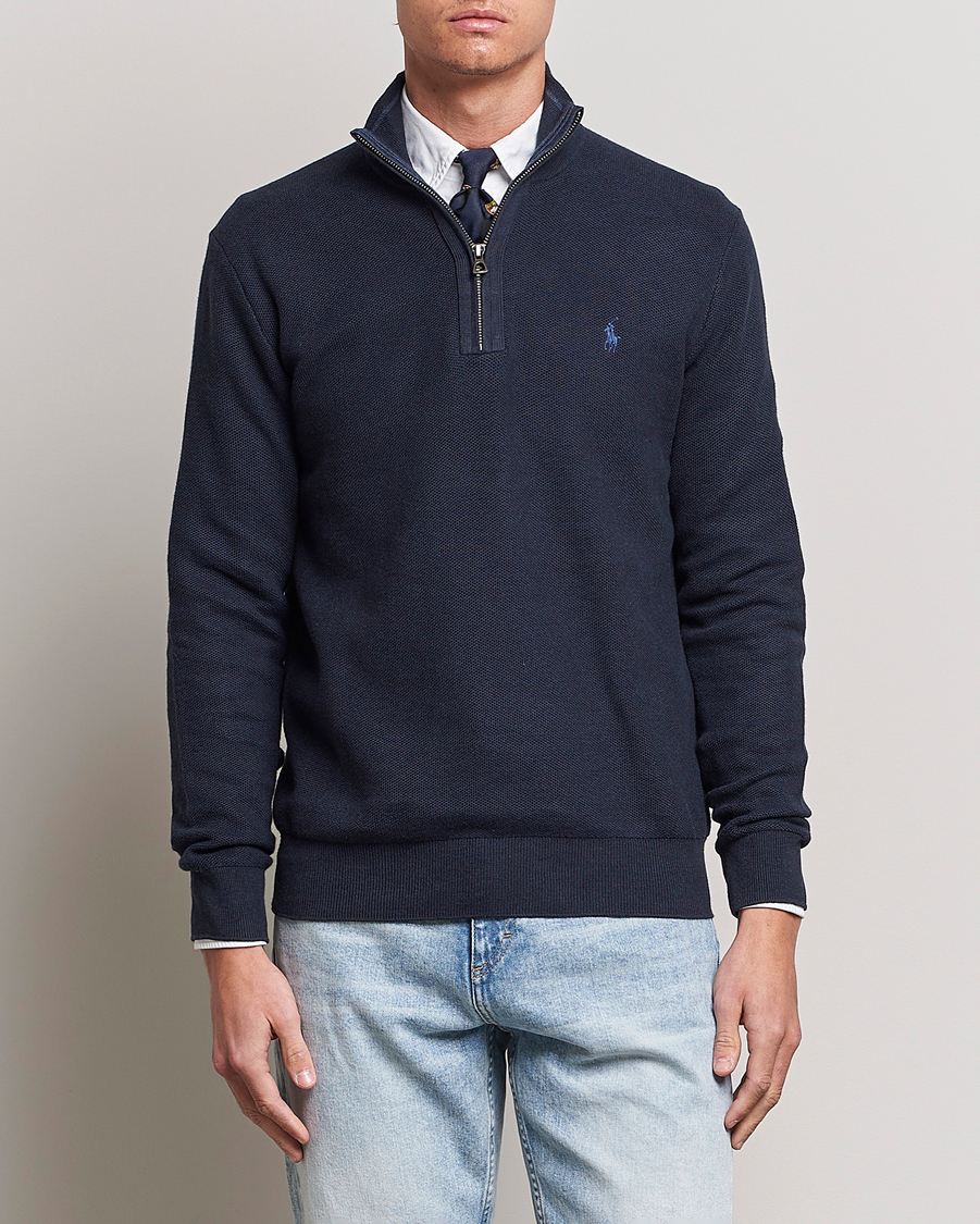 Herre | Trøjer | Polo Ralph Lauren | Textured Half-Zip Navy Heather