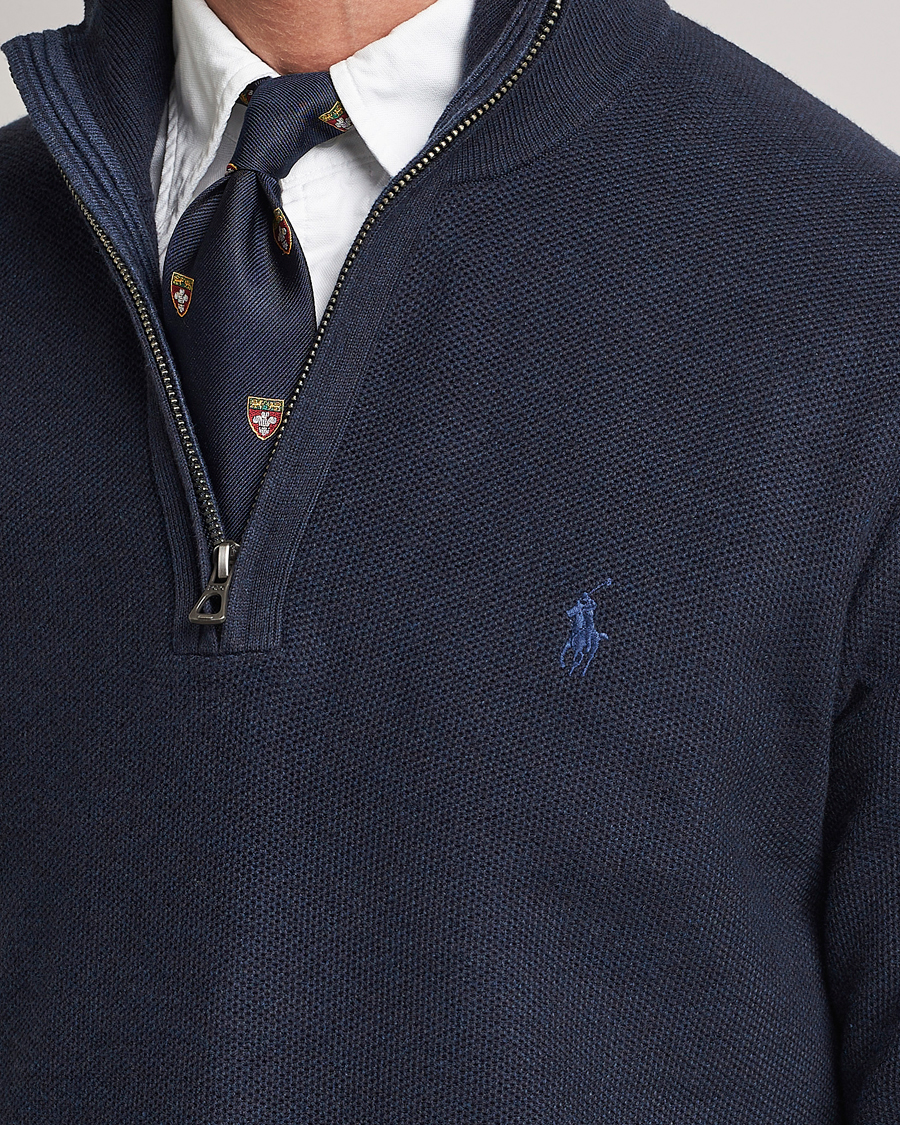 Herre | Trøjer | Polo Ralph Lauren | Textured Half-Zip Navy Heather