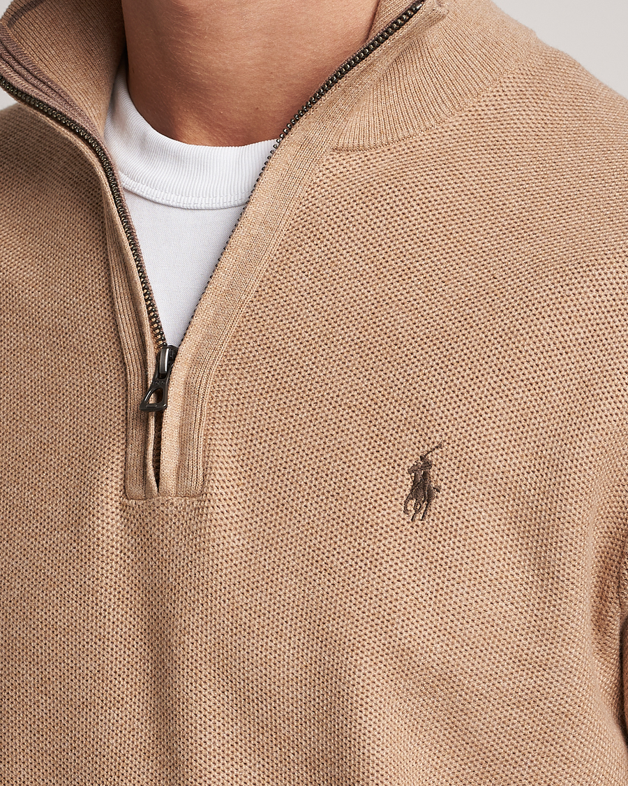 Herre | Trøjer | Polo Ralph Lauren | Textured Half-Zip Camel Melange